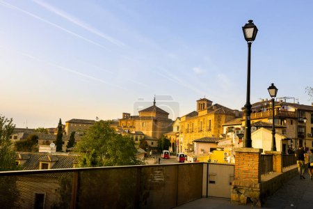 Photo for Toledo, Spain- October 6, 2022: Viewpoint located on San Cristobal walk in the old town of Toledo - Royalty Free Image