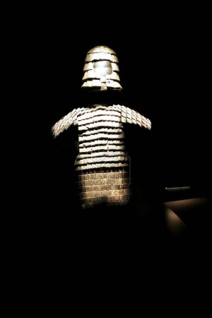 Photo for Alicante, Spain- April 14, 2023: Armour shell at Terracota Army exhibition in the Archaeological Museum of Alicante - Royalty Free Image