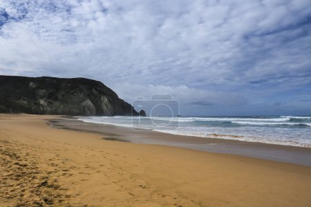 Photo for Beautiful rock formations, sand and dunes of Castelejo Beach in Algarve, Portugal - Royalty Free Image