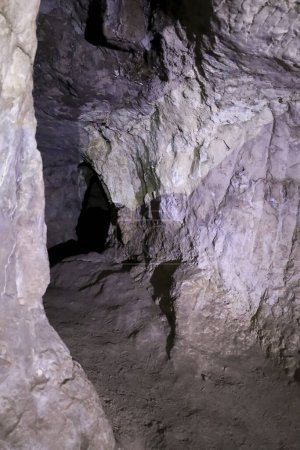 Photo for Lapis Specularis rocks in the roman mine in The Sanabrio caves in Cuenca region, Spain - Royalty Free Image