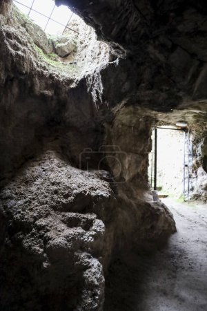 Photo for Entrance to The Lapis Specularis roman mine in The Sanabrio caves in Cuenca region, Spain - Royalty Free Image