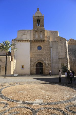 Photo for Rota, Cadiz, Spain- October 23, 2023: Facade of 'Our Lady of the O' church in Bartolome Perez square in Rota city - Royalty Free Image