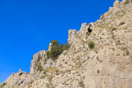 Mountain landscape of Sierra de Mariola mountain range in Alcoy, Alicante, Spain