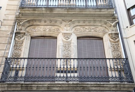 Beautiful Modernist House facade in the center of town in Alcoy city