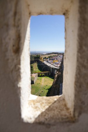 Ansichten der Stadt Elvas in Portugal bilden den alten britischen Soldatenfriedhof