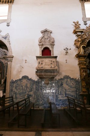 Foto de Elvas, Portugal- 23 de octubre de 2023: Detalles arquitectónicos de la iglesia Ordem Terceira da Sao Francisco en Elvas - Imagen libre de derechos