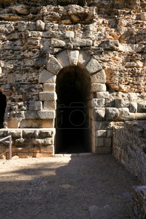 Photo for Merida, Extremadura, Spain- October 23, 2023: Roman Theater and Amphitheater in Merida city - Royalty Free Image