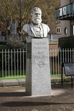 Photo for Bristol, England- March 29, 2024: Bust of Samuel Plimsoll in Capricorn Place, Bristol - Royalty Free Image
