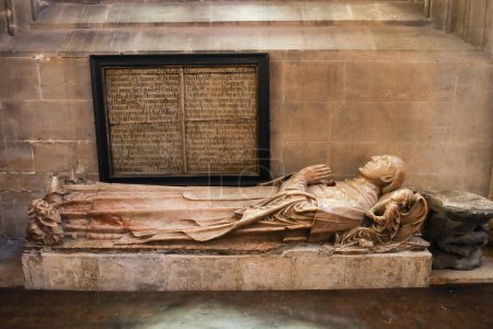 Photo for Bristol, England- March 29, 2024: The Tomb and effigy of William Canynges The Younger in St. Mary Redcliffe church - Royalty Free Image