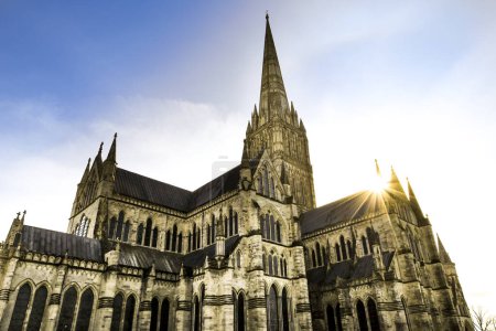 Photo for Beautiful Salisbury Cathedral on a clear day of Spring - Royalty Free Image