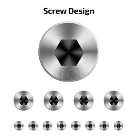 Screw design to apply on products and surfaces that require it.