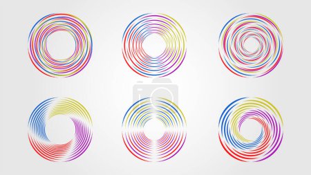 Illustration for Circles of rounded spirals 2 - Royalty Free Image