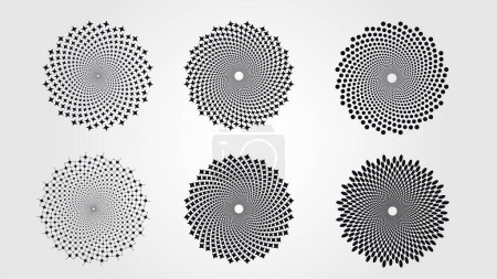 Illustration for Circles of rounded spirals for designers - Royalty Free Image