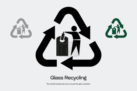 Téléchargez les illustrations : Recyclage du verre pour les concepteurs à utiliser dans l'emballage - en licence libre de droit