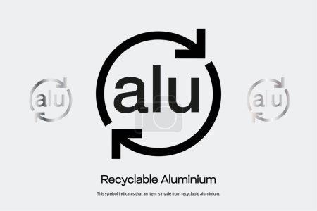 Recyclable aluminium symbol for designers to use in packaging