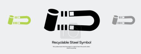 Símbolo de acero reciclable para que los diseñadores lo usen en envases