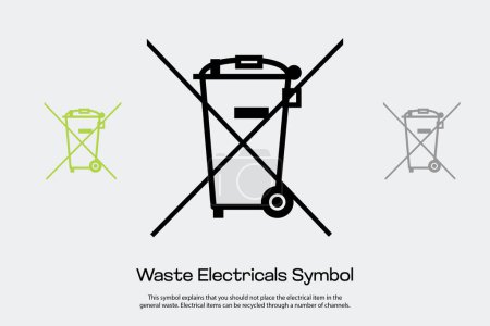Símbolo de residuos eléctricos para que los diseñadores lo usen en envases