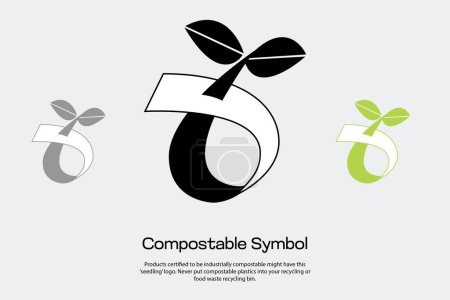 Foto de Símbolo compostable para que los diseñadores lo usen en envases - Imagen libre de derechos