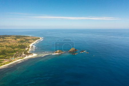 Photo for Tropical landscape with a beautiful beach top view. Pagudpud, Ilocos Norte, Philippines. - Royalty Free Image