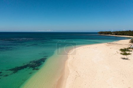 Photo for Aerial view of Tropical sandy beach and blue sea. Pagudpud, Ilocos Norte Philippines - Royalty Free Image