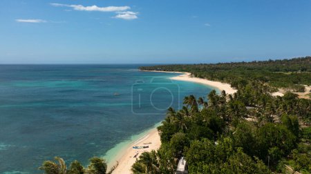 Beautiful sea landscape beach with turquoise water. Tropical beach scenery. Pagudpud, Ilocos Norte Philippines