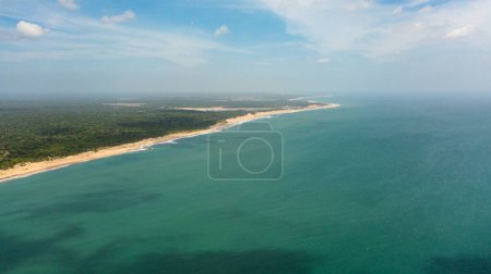 Photo for Tropical landscape with beautiful sandy beach and blue sea. Sri Lanka. - Royalty Free Image