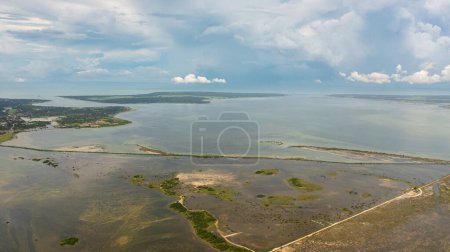 Photo for Aerial view of seascape with islands in the north of Sri Lanka. - Royalty Free Image