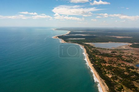 Photo for The coastline of Sri Lanka with the ocean and beaches, agricultural lands and towns. - Royalty Free Image