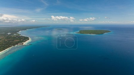 Photo for Seascape with tropical island and blue sea. Bantayan island, Philippines. - Royalty Free Image
