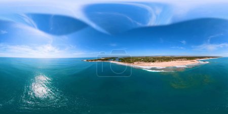 Photo for Aerial drone of Seascape with beautiful beach. Sri Lanka, Wisky point. 360 panorama VR. - Royalty Free Image