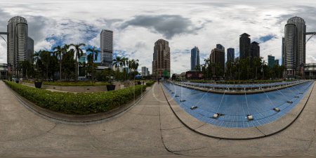 Photo for Panorama of Kuala Lumpur, cityscape skyline -Sep 6th, 2022. Malaysia. Petronas Twin towers panorama. VR 360. - Royalty Free Image
