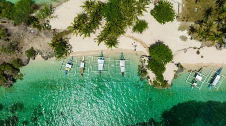 Photo for A tropical island and a beautiful beach. Balidbid Lagoon, Bantayan island, Philippines. - Royalty Free Image