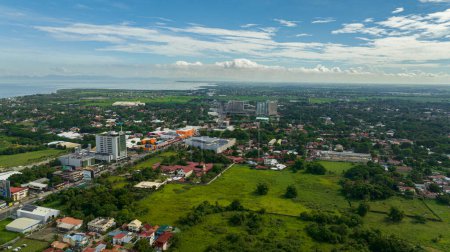 Aerial drone of city of Bacolod It is the capital of the province of Negros Occidental, Philippines.