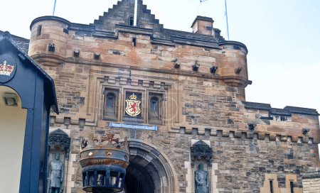 Photo for Edinburgh Scotland, June 25 2009; motto in latin above castle entrance Nemo me impune lacessit translates to no one attacks me with impunity - Royalty Free Image