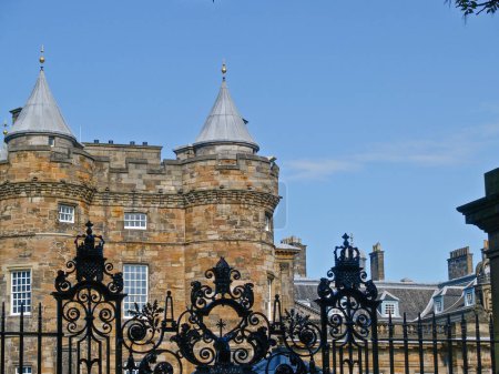 Photo for Edinburgh Scotland, june 25 2009;  Turrets and towers of Holyrood Palace, the residence of the Queen when in visiting Scotland. - Royalty Free Image