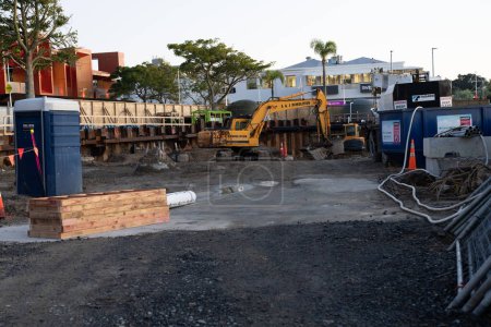 Foto de Tauranga Nueva Zelanda - 17 de mayo de 2023; sitio de construcción de la ciudad en las primeras etapas de desarrollo. - Imagen libre de derechos
