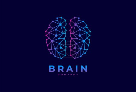 Illustration for Brain Logo, modern brain logo style design inspiration , usable for technology and company logos - Royalty Free Image