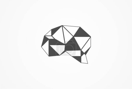 Ilustración de Inspiración del diseño del logotipo del cerebro, cerebro con plantilla de estilo geométrico, utilizable para logotipos empresariales y de la empresa, ilustración vectorial - Imagen libre de derechos