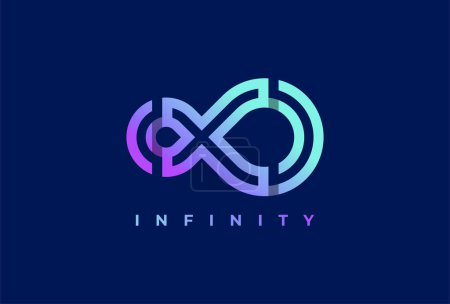Illustration for Infinity Logo. letter X with infinity icon combination. suitable for technology, brand and company logo, vector illustration - Royalty Free Image