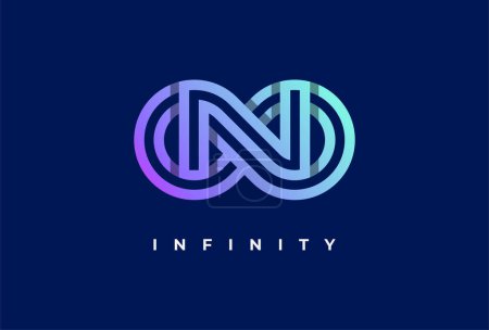Logotipo infinito, letra N con combinación de iconos infinito, adecuado para la tecnología, marca y logotipo de la empresa, ilustración vectorial