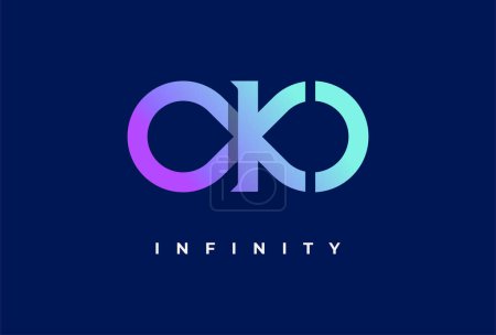 Téléchargez les illustrations : Lettre K Logo Infinity, adapté à la technologie, logo de la marque et de l'entreprise, illustration vectorielle - en licence libre de droit