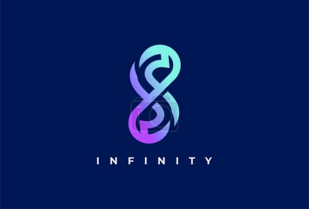 Téléchargez les illustrations : Lettre S Logo Infinity. adapté à la technologie, marque et logo de l'entreprise. illustration vectorielle - en licence libre de droit