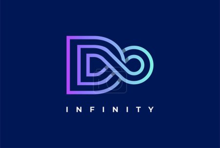 Téléchargez les illustrations : Infinity Logo, Letter D with Infinity combination, suitable for technology, brand and company logo template, vector illustration - en licence libre de droit