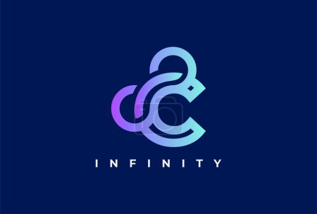 Ilustración de Infinity Logo, Letter C with Infinity combination, suitable for technology, brand and company logo template, vector illustration - Imagen libre de derechos