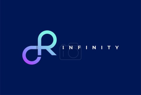 Ilustración de Infinity Logo, Letter R with Infinity combination,. suitable for technology, brand and company logos design template. vector illustration - Imagen libre de derechos