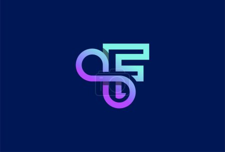 Ilustración de Infinity Logo, Letter F with Infinity combination, suitable for technology, brand and company logos design template. vector illustration - Imagen libre de derechos