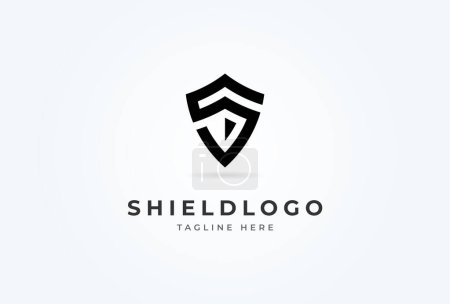 Illustration for Initial S Shield Logo. letter S forming shield. usable for security. technology and company logos template element. vector illustration - Royalty Free Image