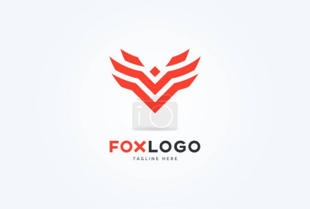 Téléchargez les illustrations : Logo Fox Head, logo Fox Head moderne avec combinaison lettre V, illustration vectorielle - en licence libre de droit