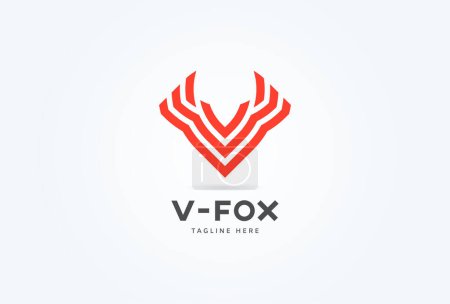 Illustration for Fox logo, letter V with fox combination design logo isnpiration, vector illustration - Royalty Free Image
