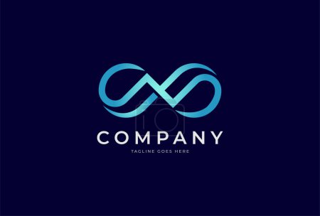 Illustration for Infinity Logo Design, letter N with infinity combination, usable for technology and company logos, vector illustration - Royalty Free Image